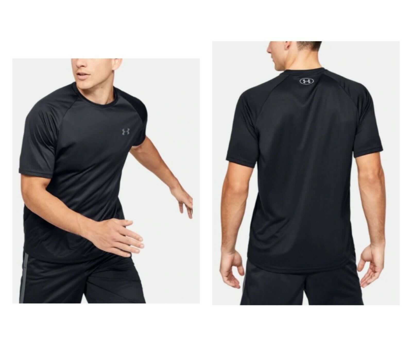 Under Armour HeatGea Logo UA Velocity Short Sleeve T-Shirt Black Men's Size - image 1 of 3