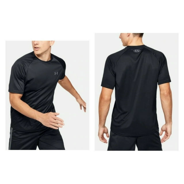 Under Armour HeatGea Logo UA Velocity Short Sleeve T-Shirt Black Men's Size