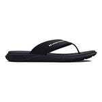 Under Armour Women's Ignite Marbella Flip Flop, (001) Black/Black/White, 9, US