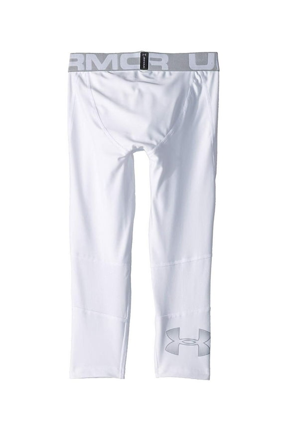 Kids Armour HeatGear 3/4 Leggings (Big Kids) White/Mod Gray