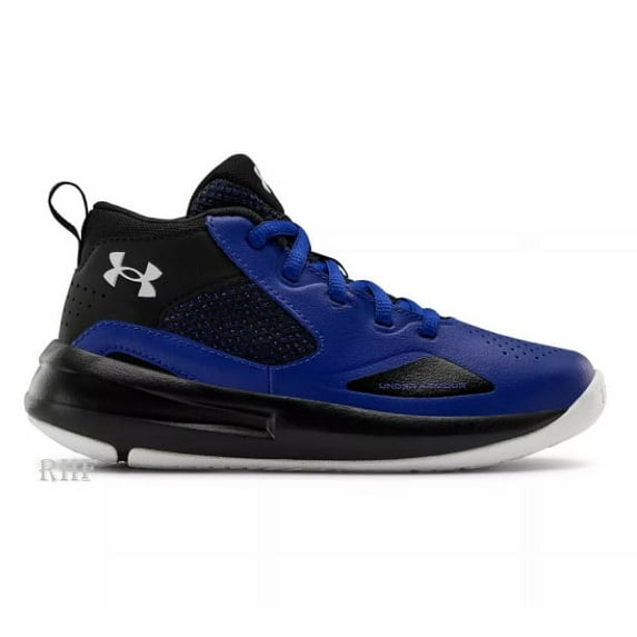 Under Armour Lockdown 5 Kids' Basketball Shoes, High-Top, Royal/Black/White, 11K