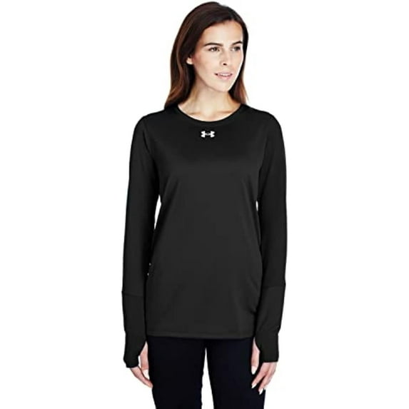 Under Armour Locker 2.0 Womens Long Sleeve T-Shirt S Black-Metallic Silver