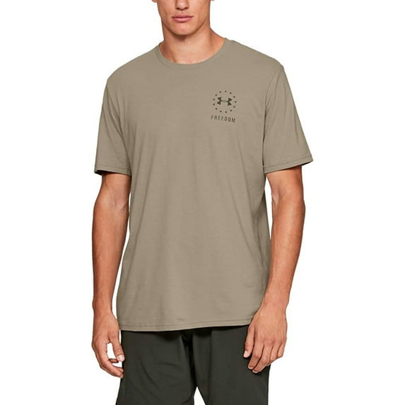 Under Armour Men Athletic UA Freedom Left Chest Short Sleeve T-Shirt, City Khaki, XL