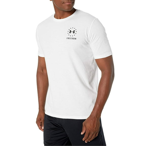 Under Armour Men Athletic UA Freedom Left Chest Short Sleeve T-Shirt, White, XL