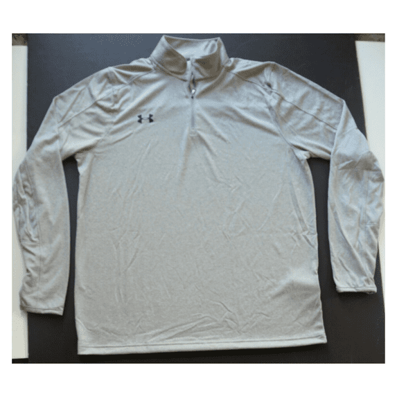 Under Armour Men's 3/4 Zip Long Sleeve Shirt Polyester Grey size M