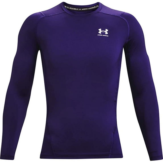 Under Armour Men's Armour HeatGear Compression Long-Sleeve T-Shirt , Purple 500/White, Large