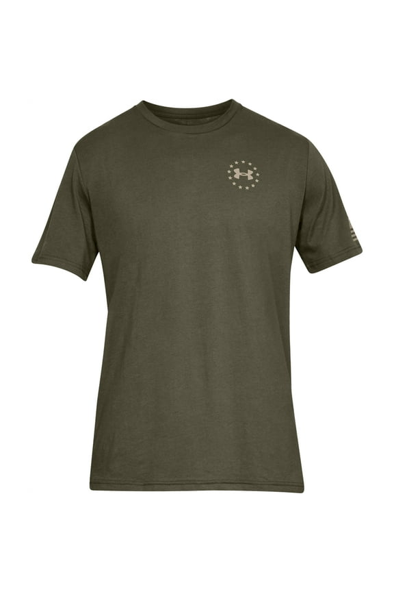 Men's Athletic UA Freedom Flag T-Shirt Short Sleeve Tee, Marine/Sand, S
