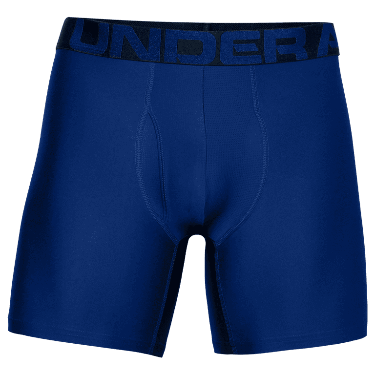 Under Armour Men's Boxer Brief 2 Pack UA Tech 6 Boxerjock Underwear  1363619, Royal, XL