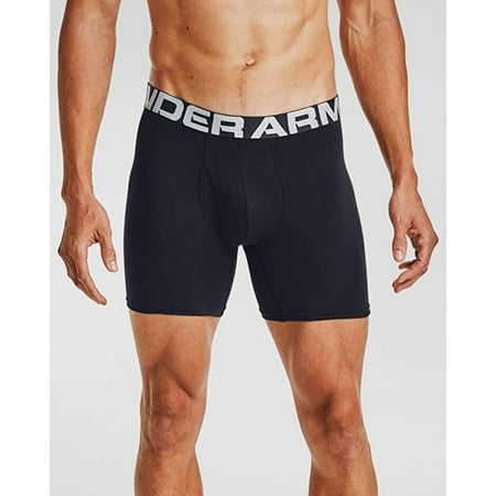 Under Armour Men's Boxer Briefs 3 Pack 6" Boxerjock Athletic Training Underwear, Black, XL
