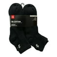thumbnail image 1 of Under Armour Men's Charged Cotton 2.0 Arch Support Quarter Sock 6 Pairs (Black/Misty Grey, L), 1 of 2