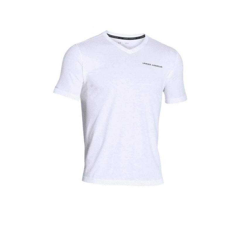 Under Armour Men's Charged Cotton V-Neck Small, white 