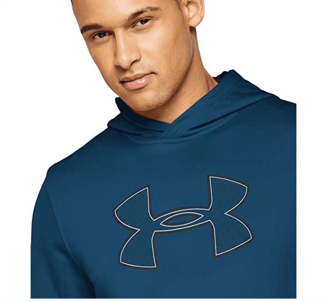 Under Armour Men's Cold Gear Fleece Pullover Hoodie, Large Logo (Blue