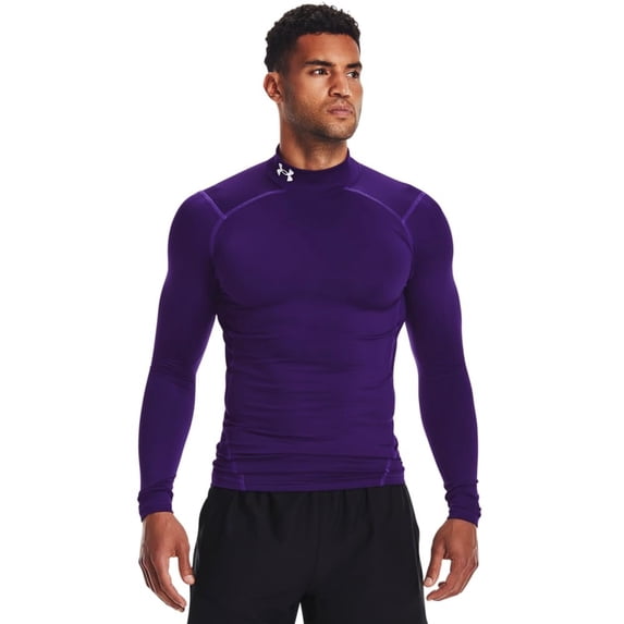 Under Armour Men's ColdGear Armour Compression Mock, Purple 500/White, X-Large