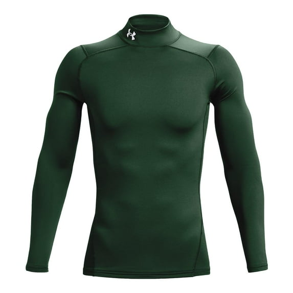 Under Armour Men's ColdGear Mock Neck Compression Long Sleeve Shirt (Forest Green, Large)