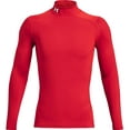 thumbnail image 1 of Under Armour Men's ColdGear Mock Neck Compression Long Sleeve Shirt (Red, Medium), 1 of 3
