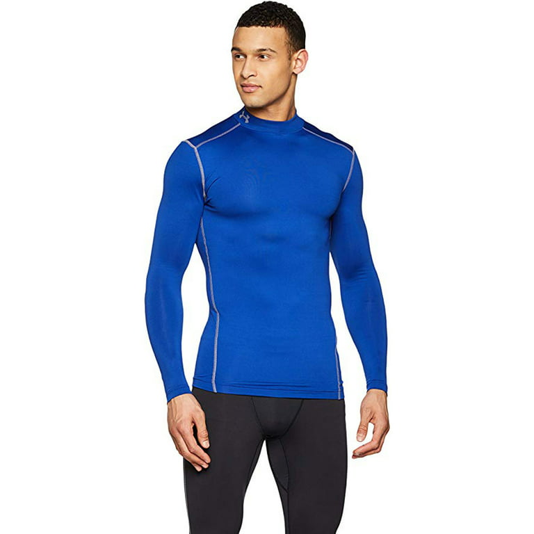 Under Armour Men's Coldgear Armour Compression Mock Long-Sleeve Tshirt,  Royal \ Steel,S - US 