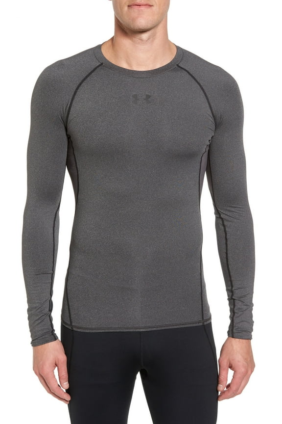Men's Compression HeatGear Long Sleeve T-Shirt, Gray, M