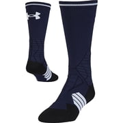 Under Armour Mens Football Crew Socks, 1-Pair, Midnight Navy/White, Medium