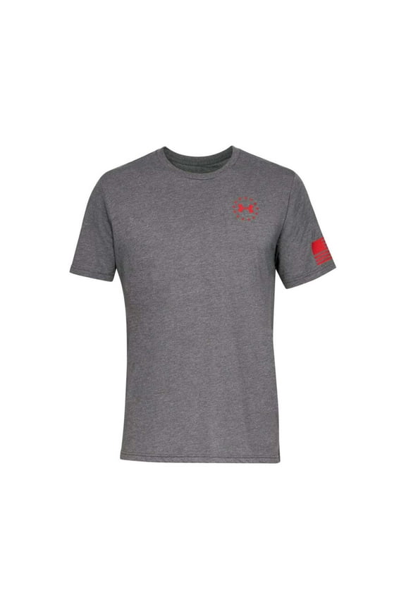 Men's Freedom Flag Tactical Graphic T-Shirt, Charcoal Medium Heather,3XL - US