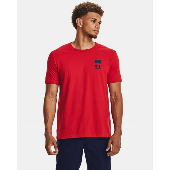 Under Armour Men's Freedom Flag Variation T Loose Red Short Sleeve Shirt (M)