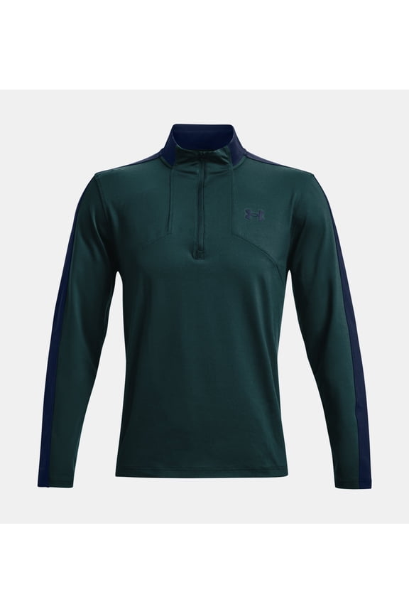 Men's Golf UA Midlayer Zip Pullover Top Blackout Teal Extra Large