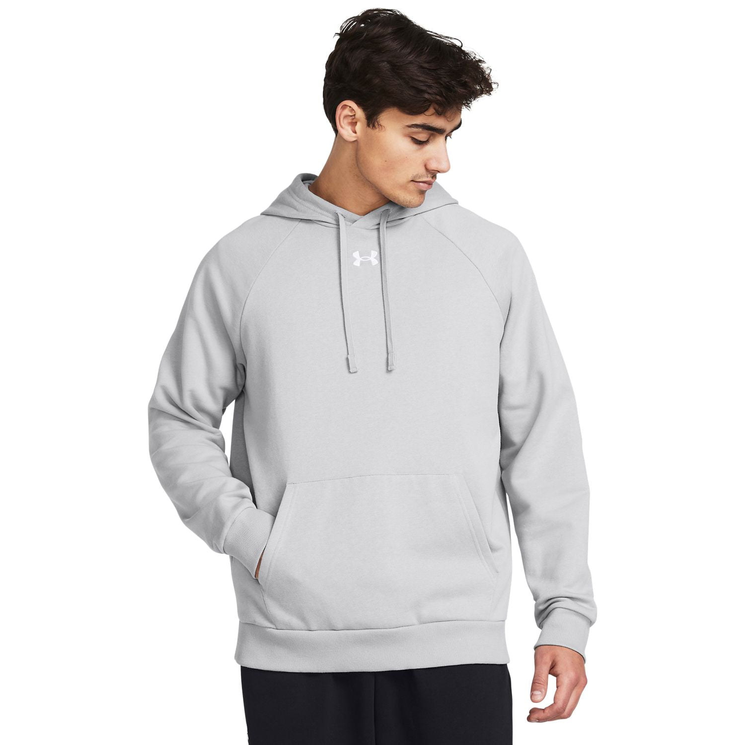 Under Armour Men's Grey UA Rival Fleece Hoodie, XL