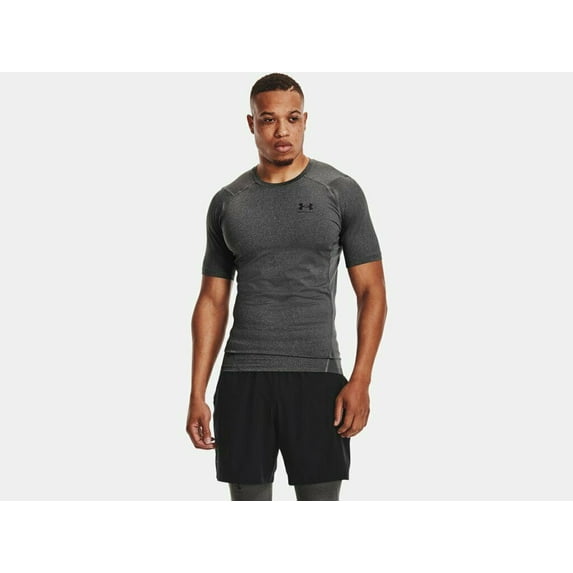 Under Armour Men's HeatGear Armour Compression Short Sleeve Shirt 1361518-090 Carbon Heather