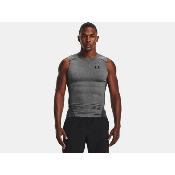 Under Armour Men's HeatGear Armour Compression Sleeveless Shirt 1361522-090 Carbon Heather