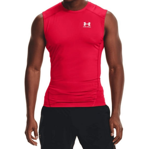 Under Armour Men's HeatGear Armour Compression Sleeveless Shirt 1361522-100 White