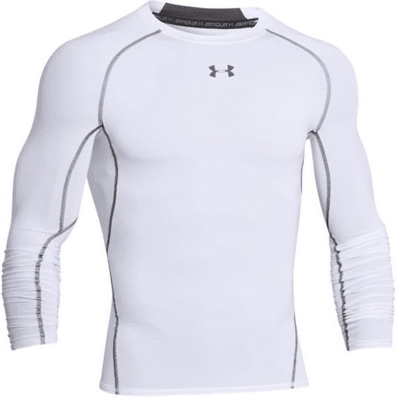 Under Armour Men's HeatGear Armour Compression White Long Sleeve Shirt (S)