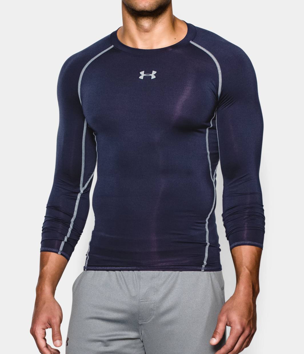 Under Armour Men's HeatGear Armour Long Sleeve Compression Shirt 1257471-410 Midnight Navy - image 1 of 4