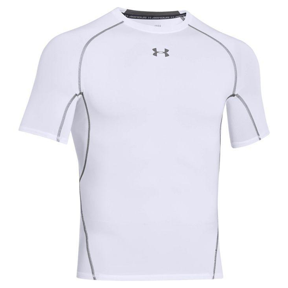 Under Armour Men's HeatGear Armour Short-Sleeve Compression T-Shirt , White (100)/Graphite , XX-Large - image 1 of 5