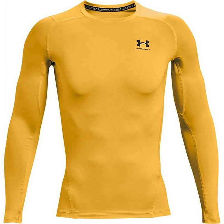 Under Armour Men's HeatGear Compression Gold Long Sleeve T-Shirt 