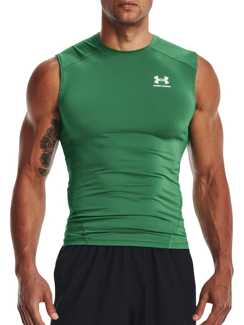 Under Armour 緑色 ノースリーブ シャツ Under Armour Men's HeatGear Compression Shirt (Team Kelly Green