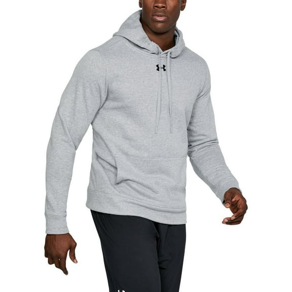 Under Armour Men's Hustle Fleece Hoodie Heather Gray | Black LG