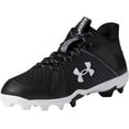 thumbnail image 1 of Under Armour Men's Leadoff Mid Rm Molded Baseball Cleats Black/White Medium 13 13 Medium US/Black|White, 1 of 7