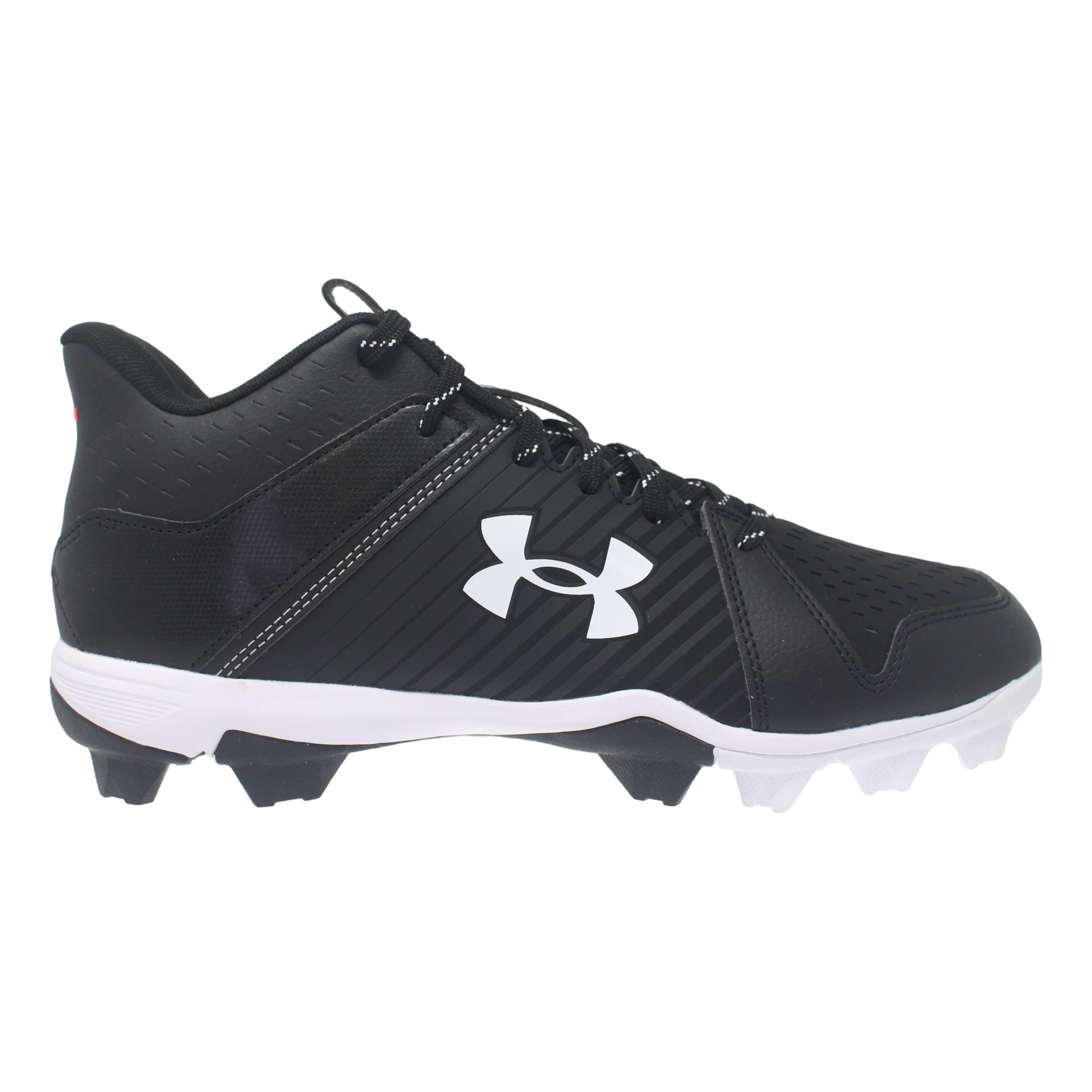 Under Armour Leadoff Mid Rubber Molded Baseball Cleat Shoes Black ...