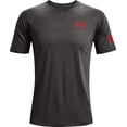 thumbnail image 1 of Under Armour Men's New Freedom Flag T-Shirt, Charcoal Medium Heather (019)/Red, 4X-Large, 1 of 3