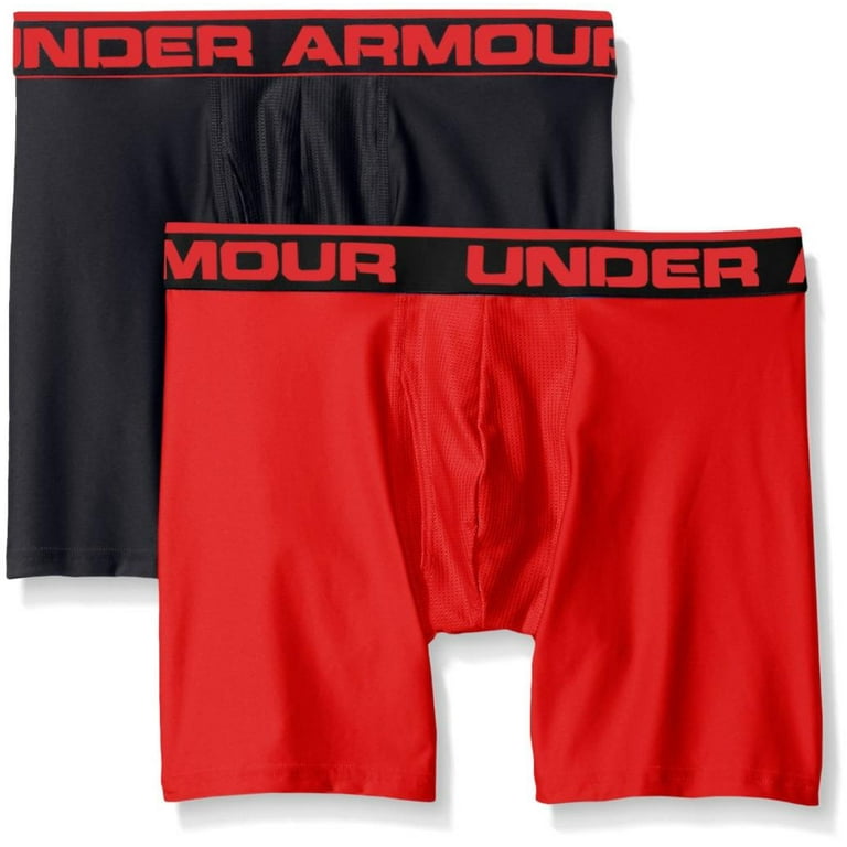 Under Armour Men's Original Series 2-Pack Boxerjock Boxer Briefs 1282508  BLK/RED 