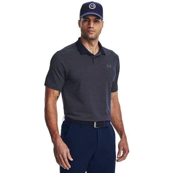 Men's Under Armour Performance 3.0 Stripe Golf Polo Color: Midnight Navy Size: S