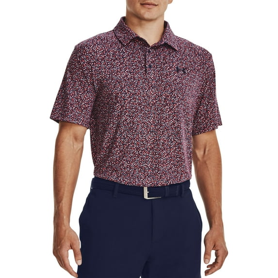 Under Armour Men's Playoff 3.0 Golf Polo (Midnight Navy/Venom Red, XL)