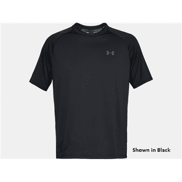 Under Armour Men's Relaxed Fit Moisture Wicking Tech Tee Shirt, 1326413 (Black Heather (002), S)