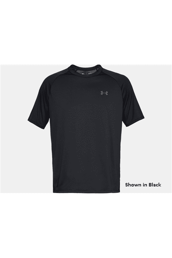 Men's Relaxed Fit Moisture Wicking Tech Tee Shirt, 1326413 (Black Heather (002), S)