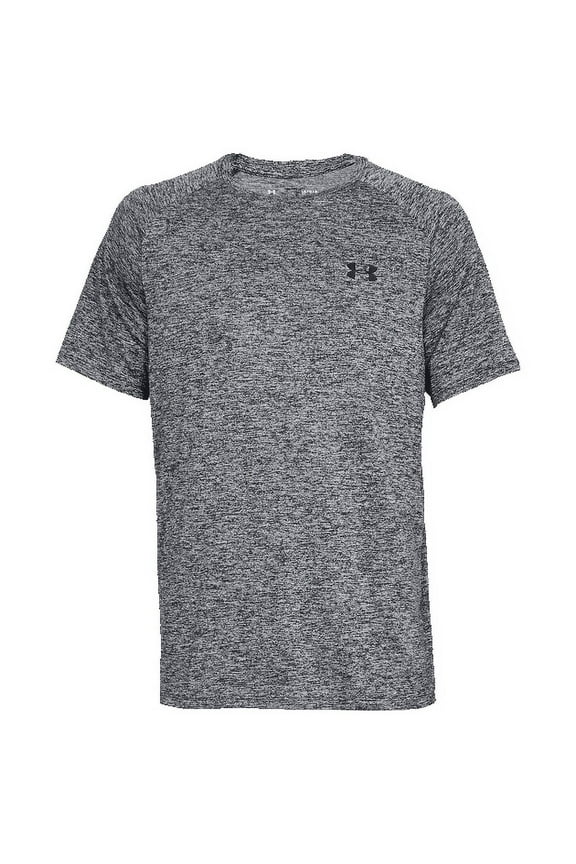Men's Relaxed Fit Moisture Wicking Tech Tee Shirt, 1326413 (Black Heather, S)