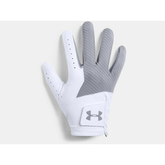 Under Armour Men's Right Handed UA Medal Golf Glove 1349705-035 Steel/White