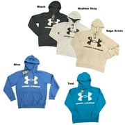 Under Armour Mens Rival Fleece Cold Gear V-Neck Hoodie, Big Logo Black, L