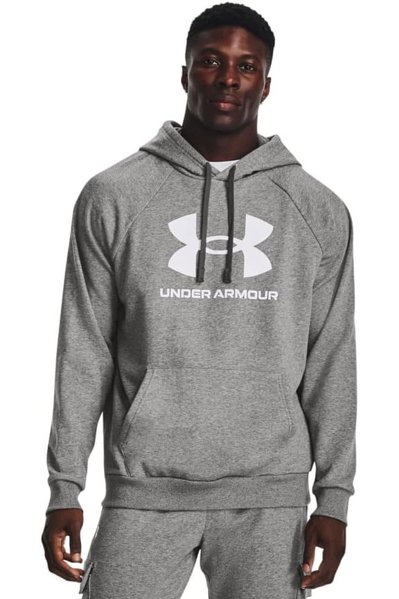 Big & Tall Under Armour Rival Fleece Logo Hoodie Color: Castlerock Heather Size: 3XL TALL