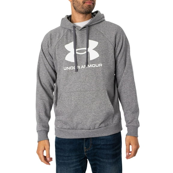Men's Under Armour Rival Fleece Big Logo Hoodie Color: Castlerock Heather Size: XXL