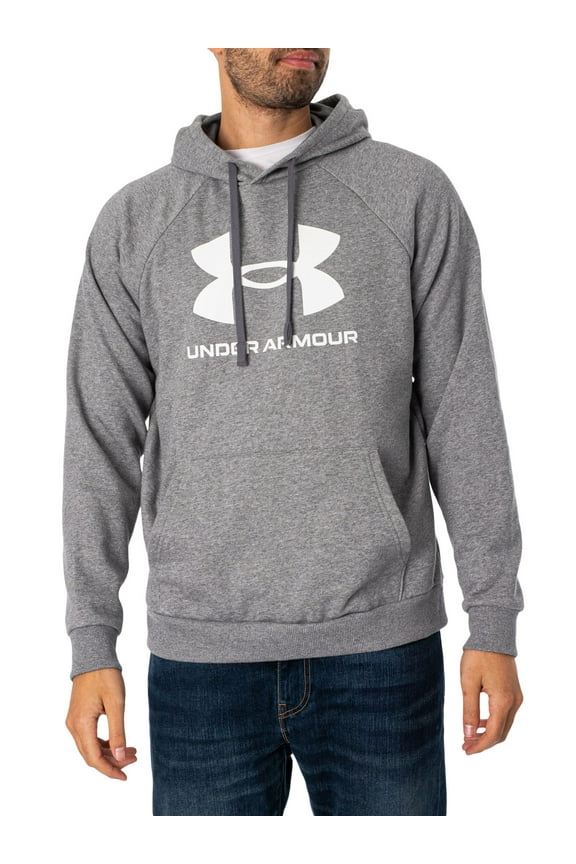 Men's Under Armour Rival Fleece Big Logo Hoodie Color: Castlerock Heather Size: XXL