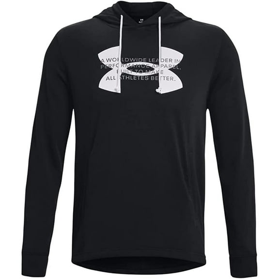 Under Armour Men's Rival Terry Logo Hoodie, Black  Pitch Gray,M - US